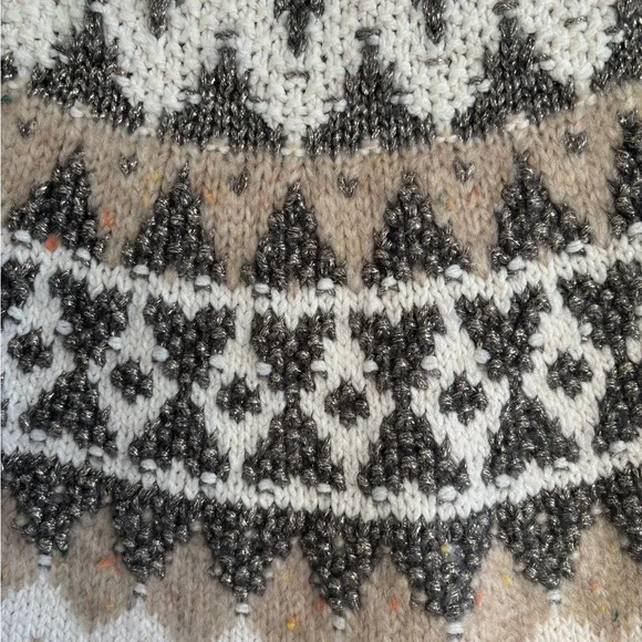 Pilcro For Anthropologie Ribbed Turtleneck Fair Isle Sweater Size Small - Picture 7 of 12